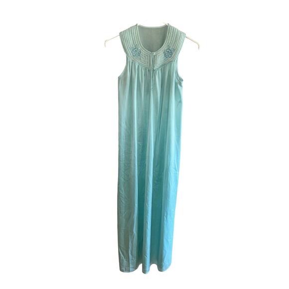 Kayser Mint Green Nightgown Size Small 100% Enkalure Nylon Vintage - Picture 1 of 9
